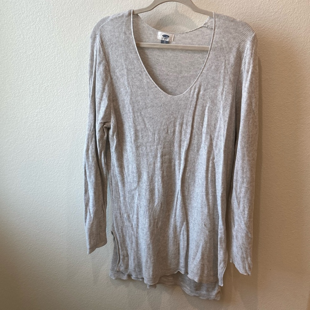 Old Navy Gray Long Sleeve Tunic Sweater Relaxed Fit